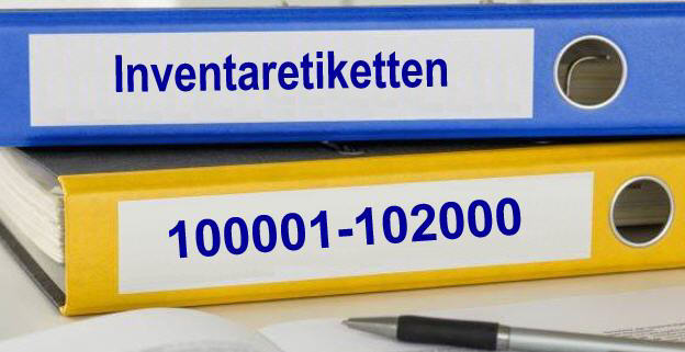 Inventaretiketten fr Maschinen und Anlagen