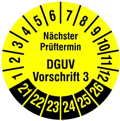 Prüfplakette Elektroprüfung DGUV Vorschrift 3