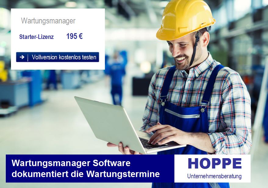 Maintain Software fr mittelstndische Unternehmen. Regelmige Wartung Ihrer Arbeits- und Betriebsmitel