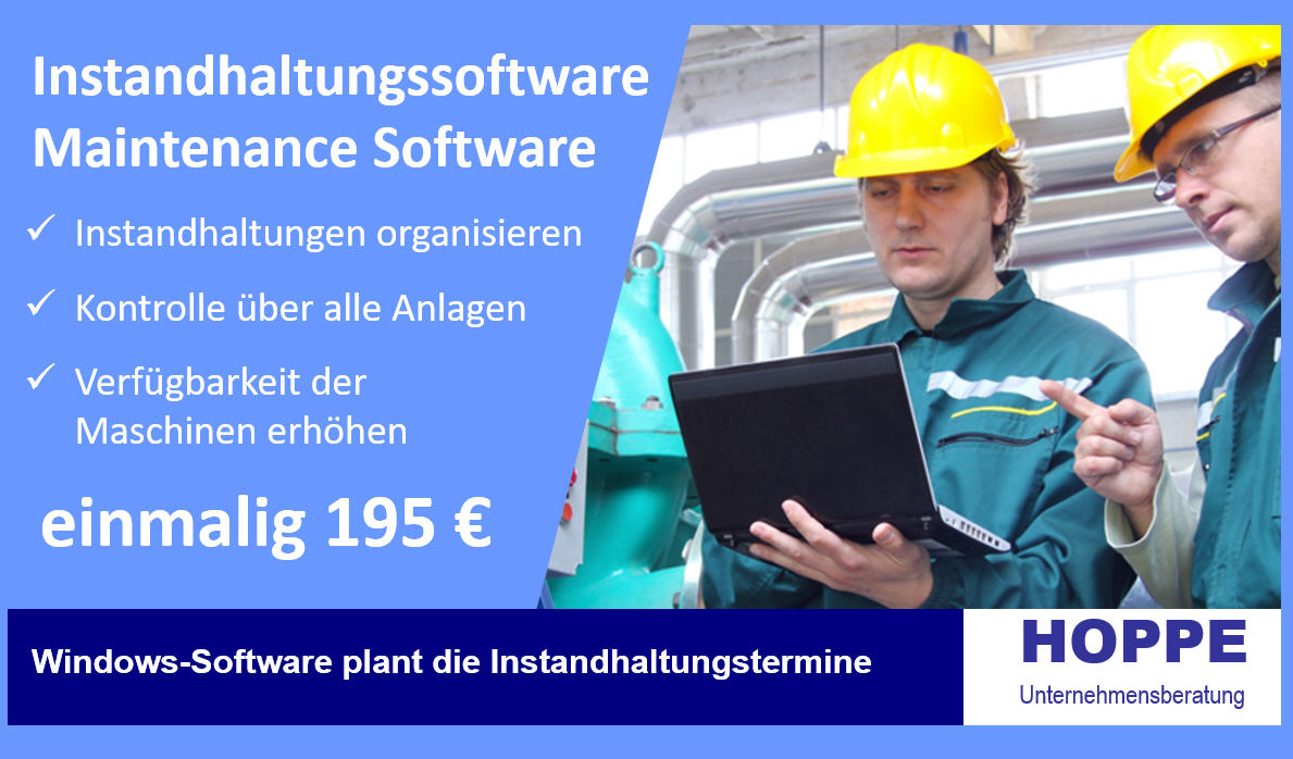 Instandhaltungsprogramm Datenbank. Instandhaltungsmanagement-Lsung fr mittelstndische Unternehmen