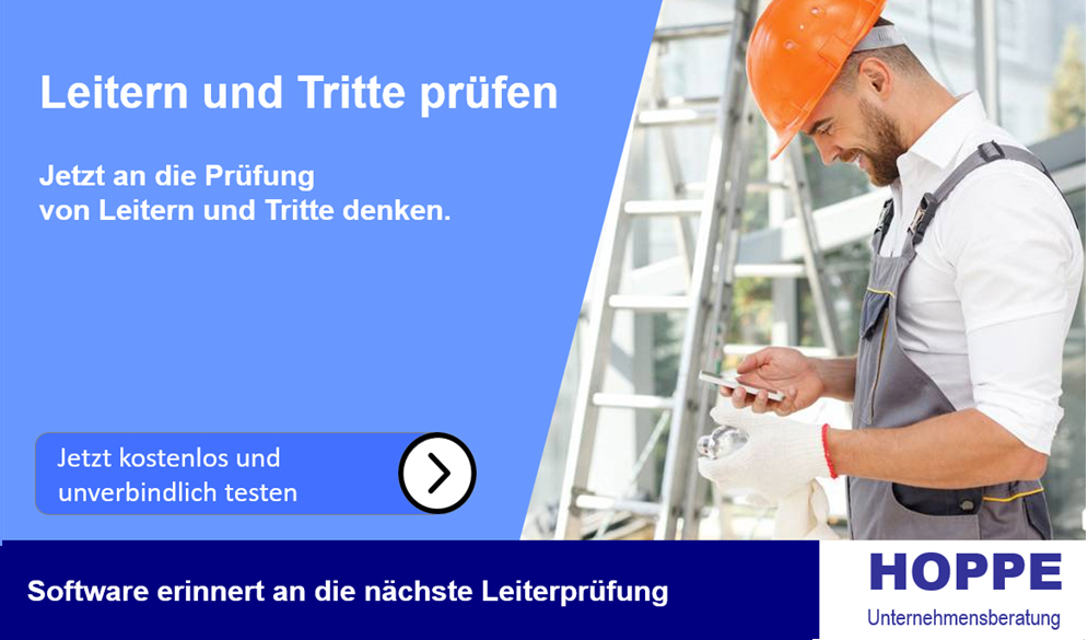 Leiterprfung: Arbeitschutz-Software erinnert an die nchste Prfung der Leitern und Tritte