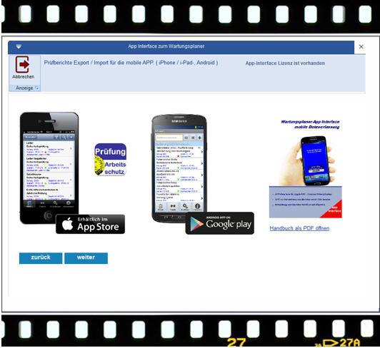 APP-Interface Instandhaltungssoftware