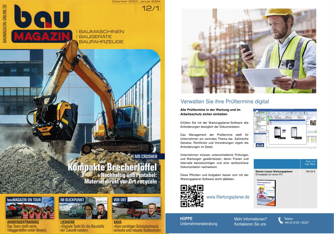 Baumagazin 12-23 SBM Verag GmbH, BAUMASCHINEN - So haben Sie alle Prftermine im Griff