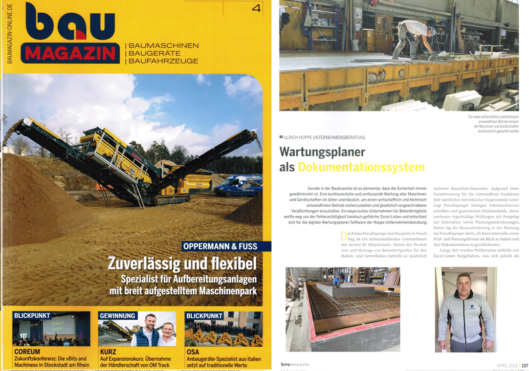 BauMagazin SBM Verlag / 04-24 Wartungsplaner als Dokumentationssystem