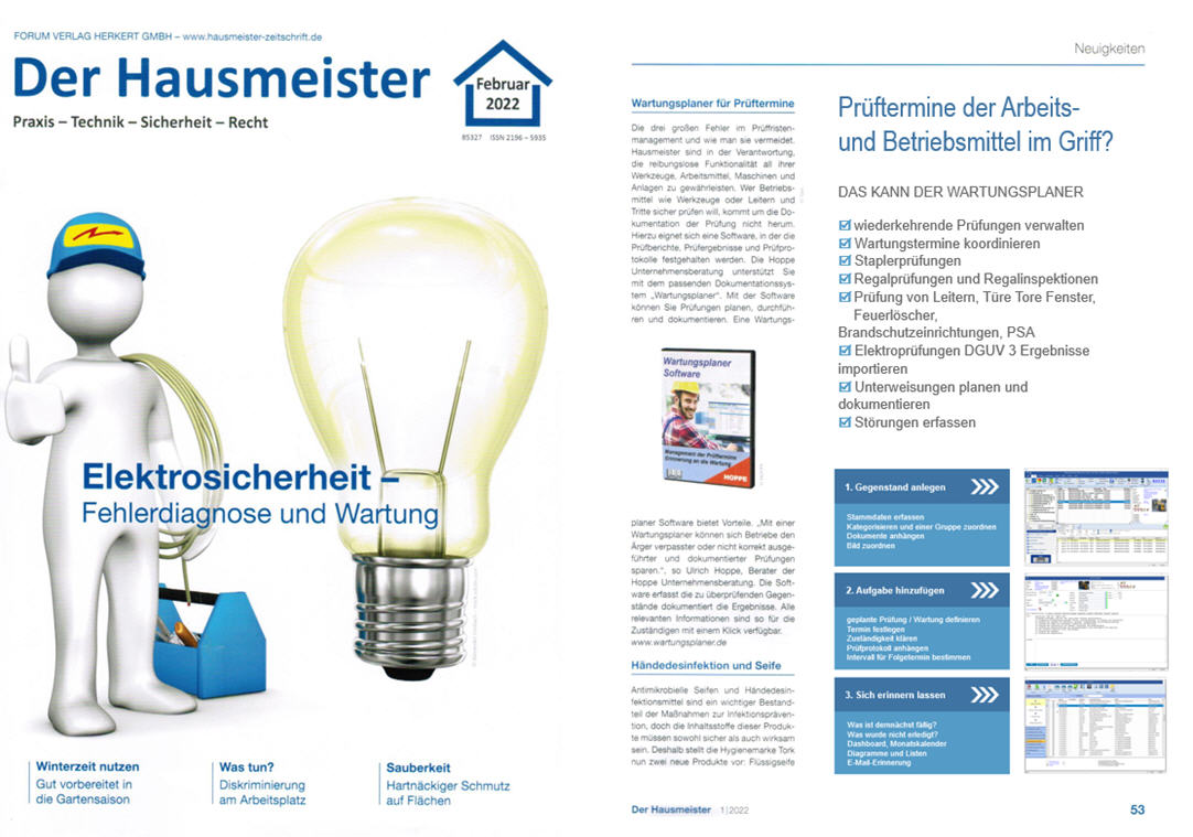 Der Hausmeister - Feb/22 - Forum Herkert Verlag Prüf- und Wartungsplaner für Prüftermine