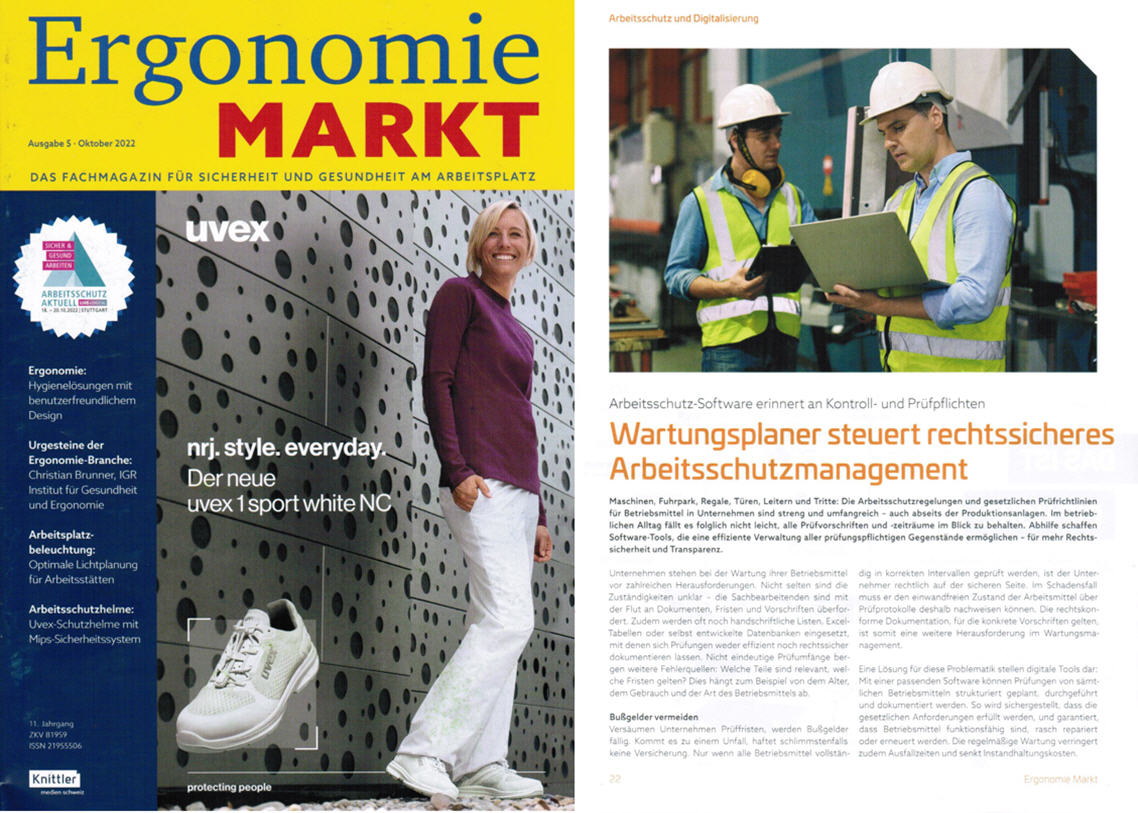 Ergonomie Markt- Okt/22 - Knittler Medien GmbH Arbeitsschutz-Software erinnert an Kontroll- und Prüfpflichten