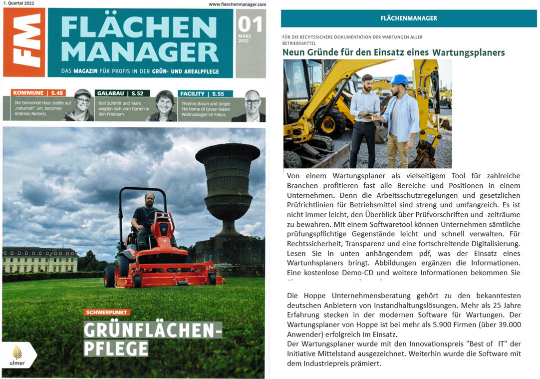 Flächenmanager / 03-22 Verlag Eugen Ulmer KG,  Überblick über Prüfvorschriften und -zeiträume zu bewahren.