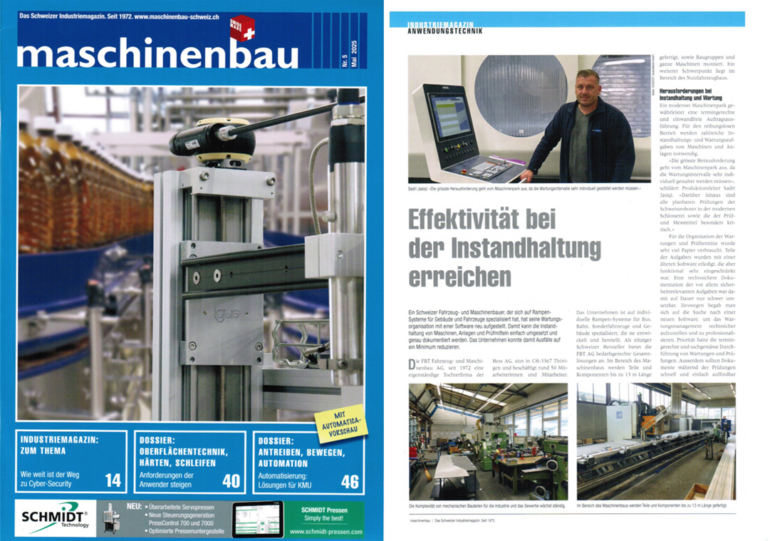 Maschinenbau Schweiz.ch Olympia Verlag Effektivitt bei der Instandhaltung erreichen