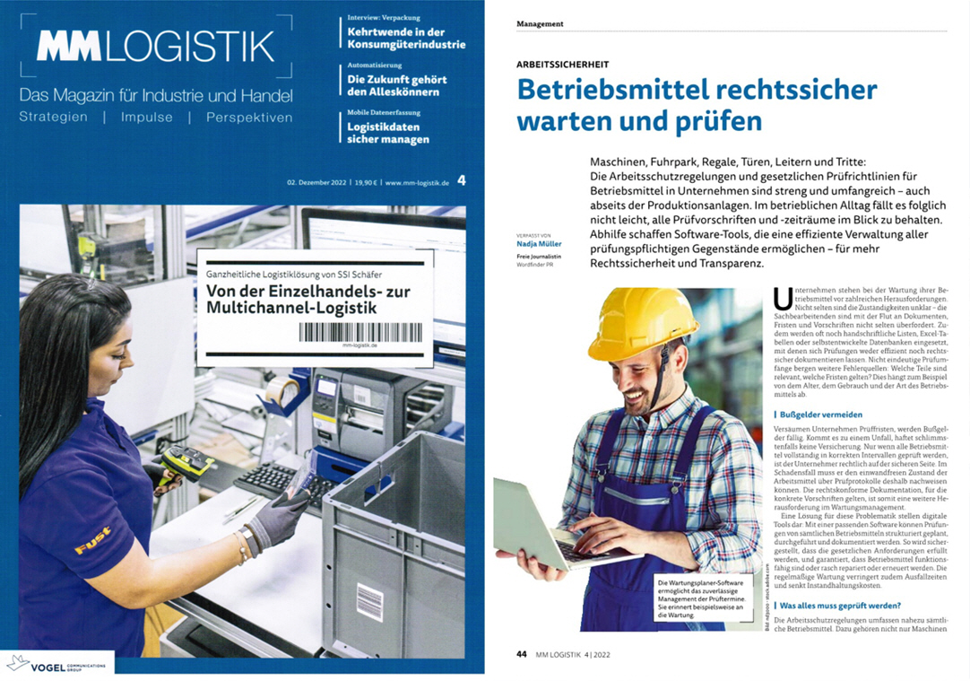 MM Logistik Vogel Communications Group / 12-22 ARBEITSSICHERHEIT  - Betriebsmittel rechtssicher warten und prfen